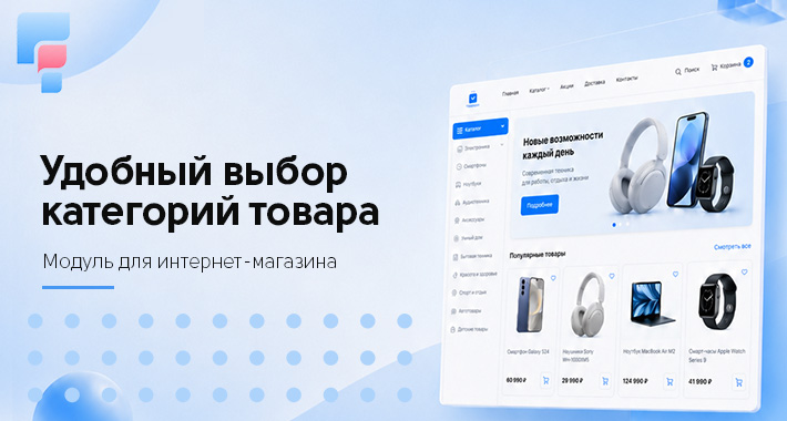 Удобный выбор категорий товара