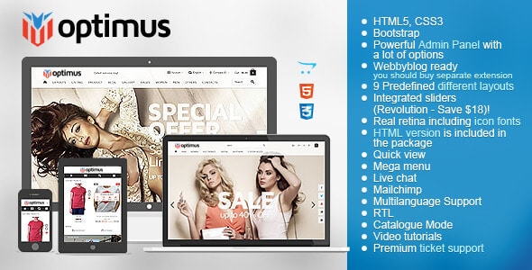Optimus - Flexible Responsive OpenCart Theme v2.3.0