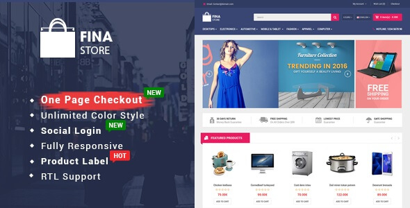 Fina - Responsive Multipurpose OpenCart 2.3 Theme