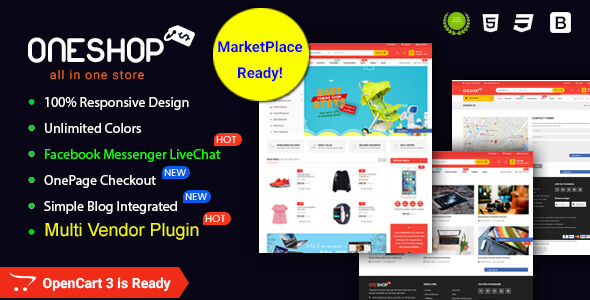 OneShop - Drag & Drop Muti-vendor & Multipurpose Responsive OpenCart 3 Theme v.1.0.3