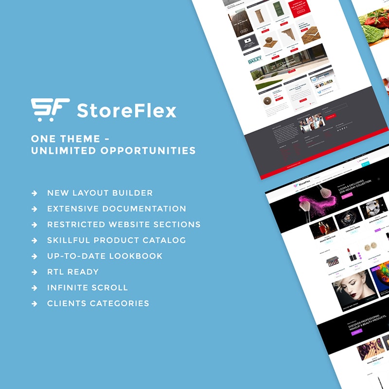 StoreFlex - многоцелевой адаптивный OpenCart шаблон с поддержкой RTL языков и набором скинов