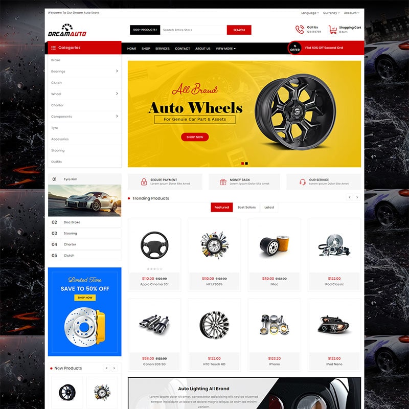 OpenCart шаблон Dream Auto Responsive