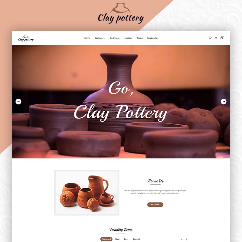 OpenCart шаблон Pottery Pot Store