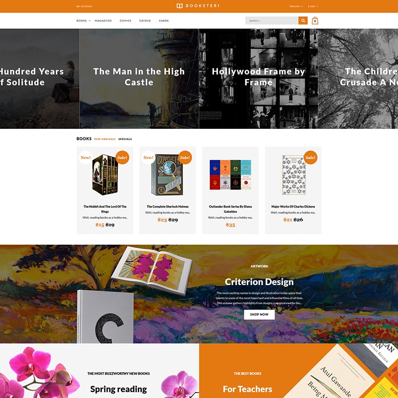 Адаптивный OpenCart шаблон №63696 на тему книги