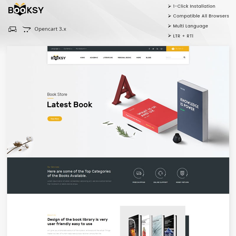 OpenCart шаблон Booksy Responsive