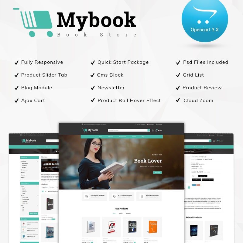 OpenCart шаблон Mybook Book Store