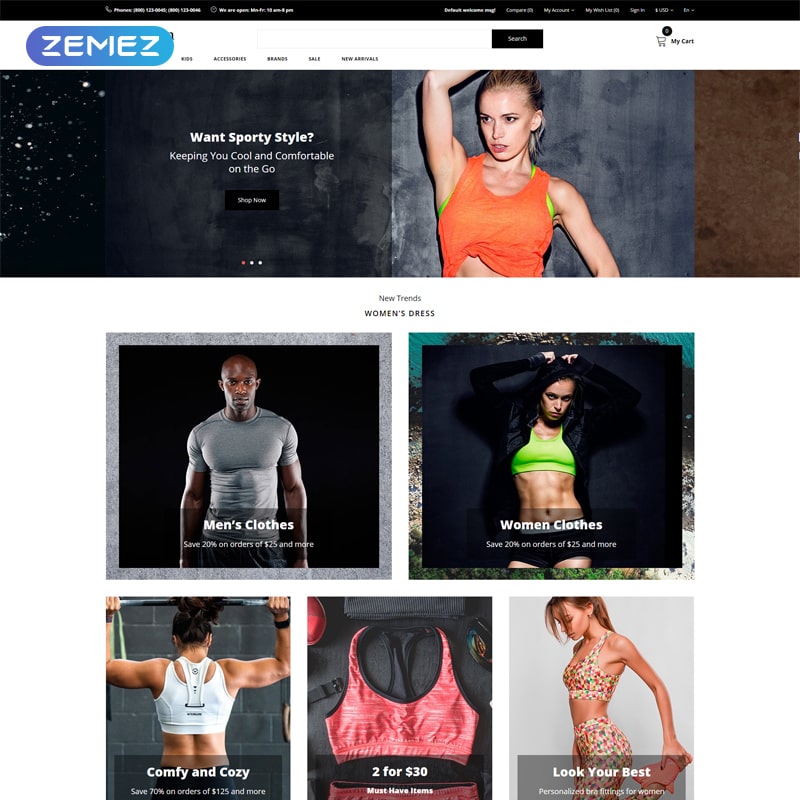 OpenCart шаблон iRon Man - Sports Store eCommerce Modern