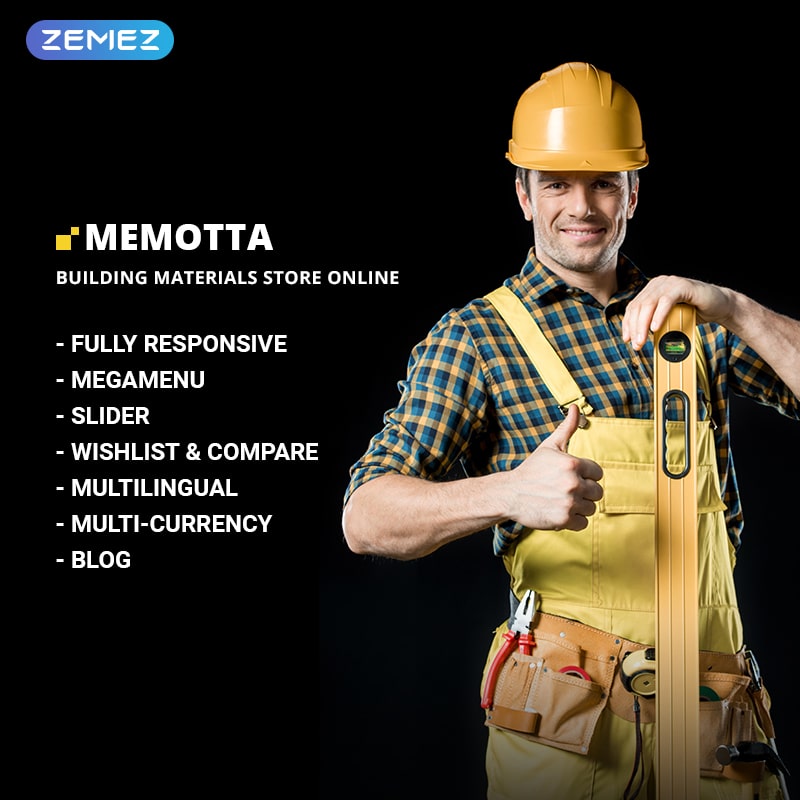 OpenCart шаблон Memotta - Building Materials Store