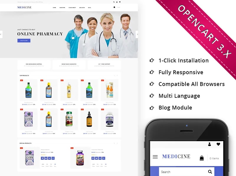 Medicine Store Responsive