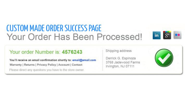 Edit Success Page | Custom Success Page