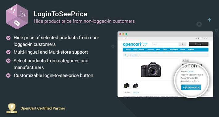 LoginToSeePrice Hide product price from non-logged-in customers