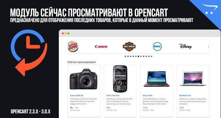 Модуль Сейчас просматривают в OpenCart 2.3, 3.x