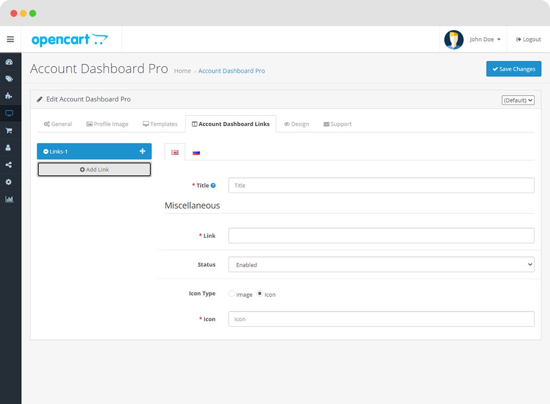 Account Dashboard Pro opencart 3.0